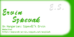 ervin szpevak business card